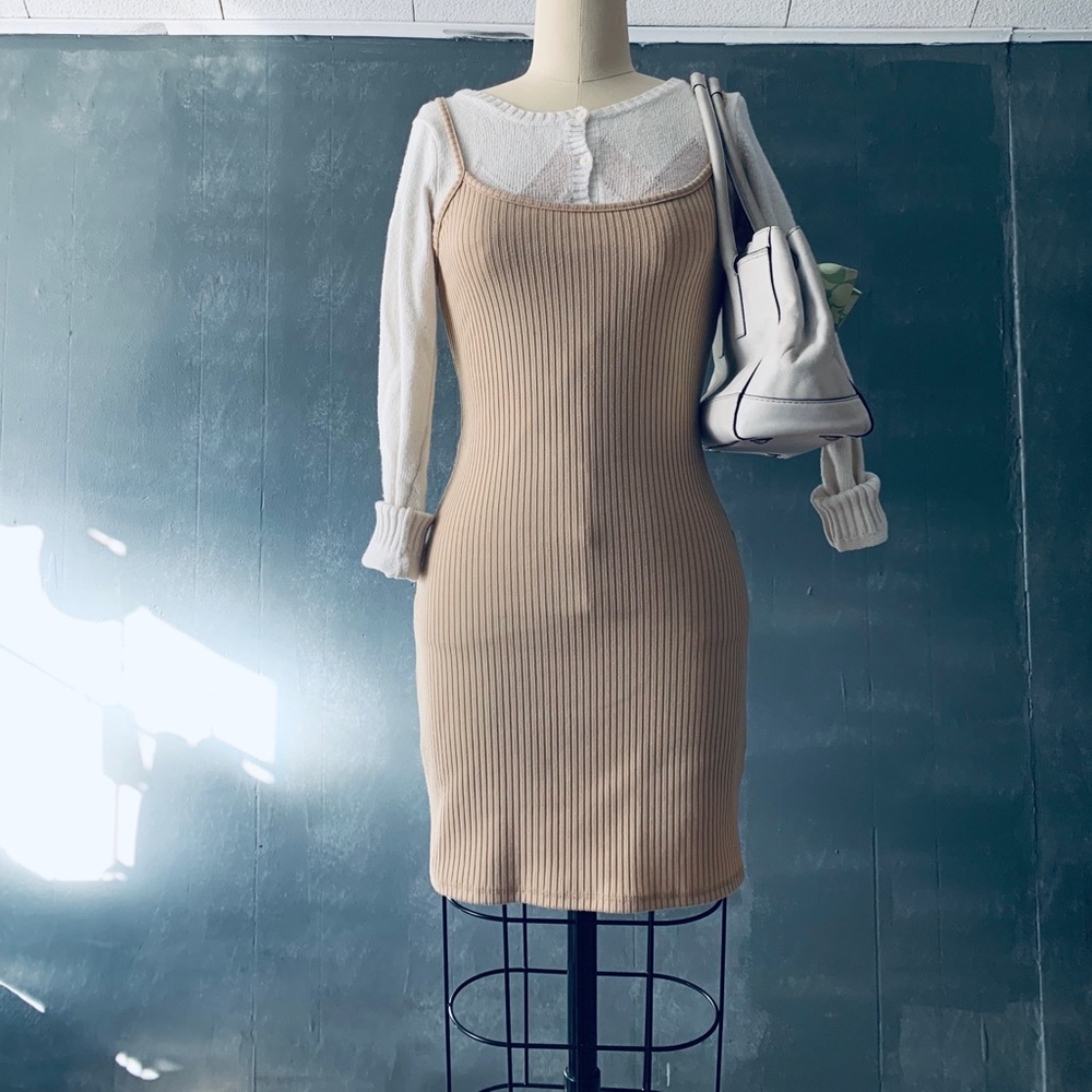 Beige bodycon dress